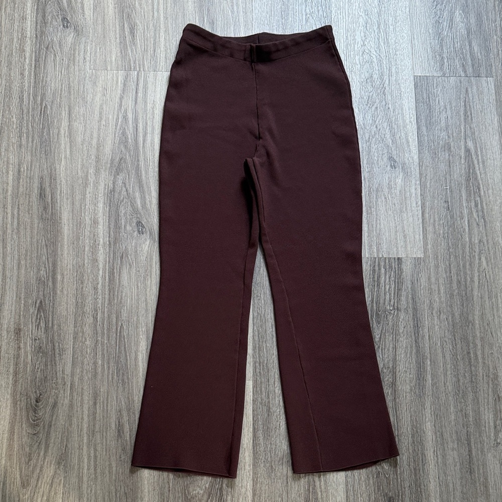 Tuckernuck Brown Bootcut Pants Medium high rise Flares Ribbed Pull on Work